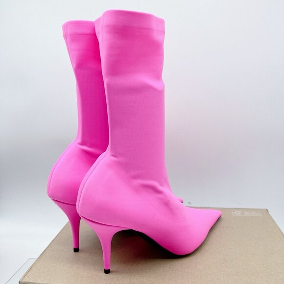 Balenciaga Knife Barbie Pink Pointed Toe Sock Boots Booties EU 37.5 US 7.5 $1290 - Picture 7 of 12